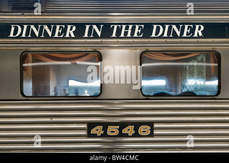 Carrozza ristorante sul Chattanooga Choo Choo treno, ora albergo ristorante, Chattanooga Choo Choo Hotel, Chattanooga, Tennessee, Stati Uniti d'America Foto Stock