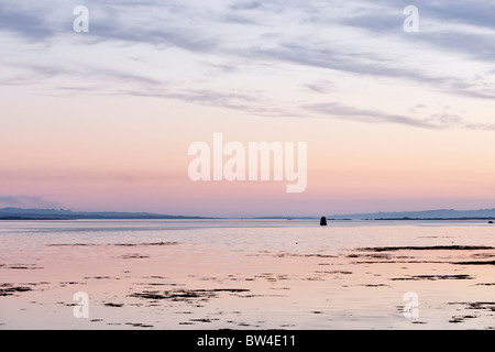 Vista al tramonto dal vicino a Beal un Daingin, Connemara, nella contea di Galway, Connaught, Irlanda Foto Stock