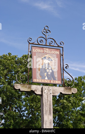 Lord Nelson Pub segno Burnham Thorpe NORFOLK REGNO UNITO Foto Stock