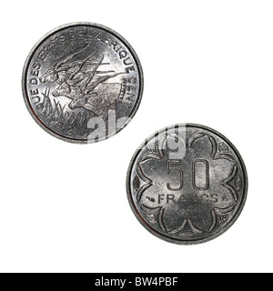 Moneta centrafricana da 50 franchi Foto Stock