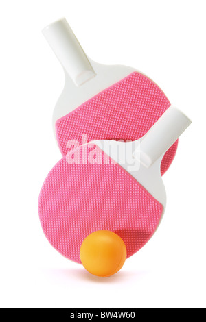 Ping Pong pipistrelli e sfera Foto Stock