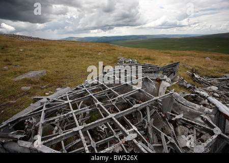 Bombardiere Wellington Crash Site, Montagna Nera, Brecon Beacons, Wales, Regno Unito Foto Stock