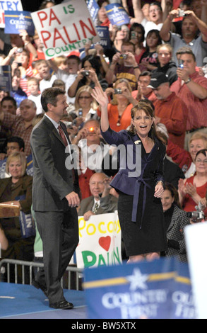 Sarah Palin interruzione della campagna in Pennsylvania Foto Stock