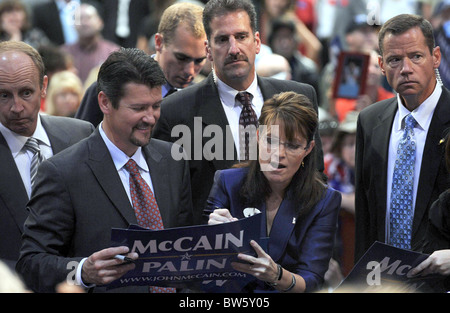 Sarah Palin interruzione della campagna in Pennsylvania Foto Stock