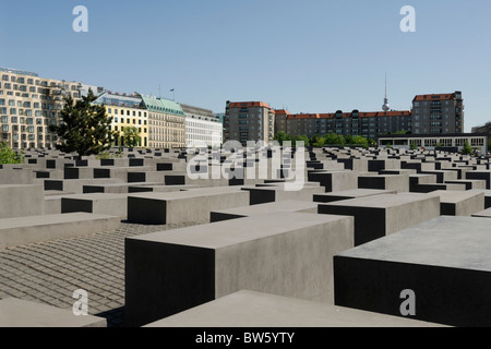 Il memoriale dell'Olocausto a Berlino, Germania. Foto Stock