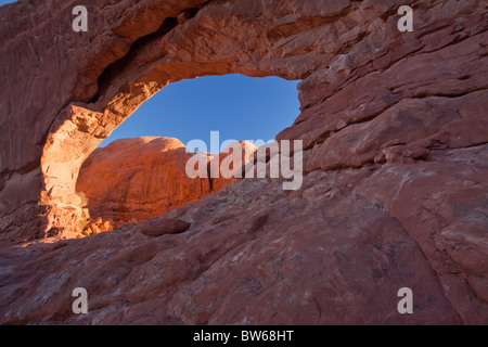 Finestra del nord, il Parco Nazionale di Arches, Utah Foto Stock