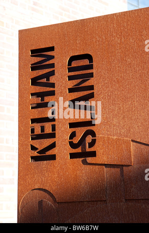 Kelham Island segno, Sheffield Foto Stock