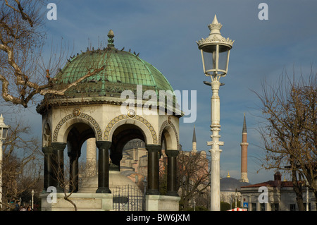 La fontana del Kaiser Wilhelm II (Alman Çesmesi) presso l'Ippodromo , Istanbul , Turchia Foto Stock