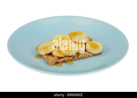 Fette di banana e lo sciroppo di acero di segala Toast Foto Stock