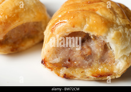 Salsiccia casalinga rotoli Foto Stock