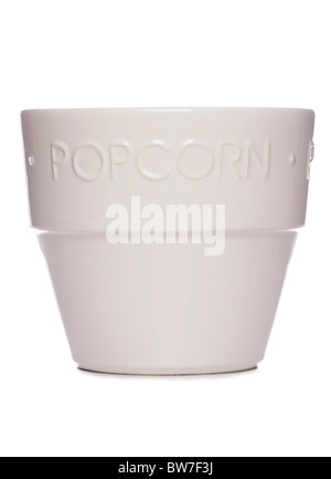 Il Popcorn recipiente isolato su sfondo bianco Foto Stock