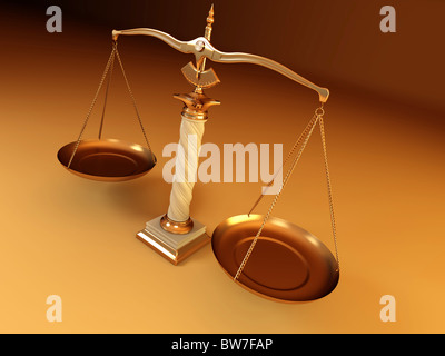 Simbolo di giustizia. Scala. 3d Foto Stock