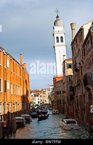 La torre della chiesa di San Giorgio dei Greci, Venezia Foto Stock