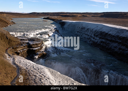 Cascate Gullfoss, Islanda. Foto Stock