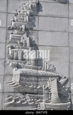 L'Ammiraglio Yi Sun Shin monumento, Seoul, Corea del Sud Foto Stock