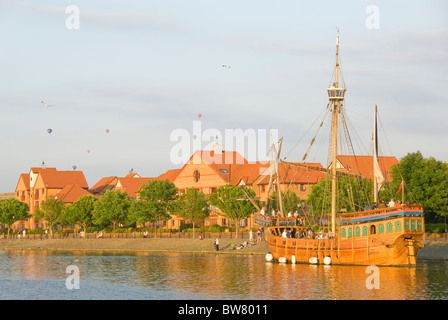 Storico di nave a vela 'Matthew di Bristol", Floating Harbour, Bristol, Inghilterra, Regno Unito Foto Stock