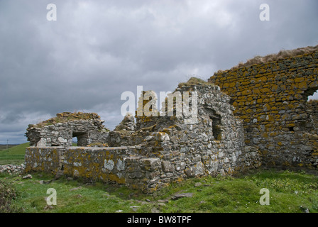 Le rovine di Mor Teampull notevole collezione di chiese e cappelle, Howmore Sud Uist. La Scozia. SCO 6492 Foto Stock