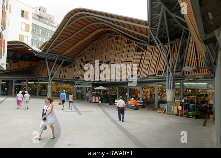 Esterno del Mercado Santa Caterina , Mercat il mercato di Santa Caterina a Barcellona Foto Stock