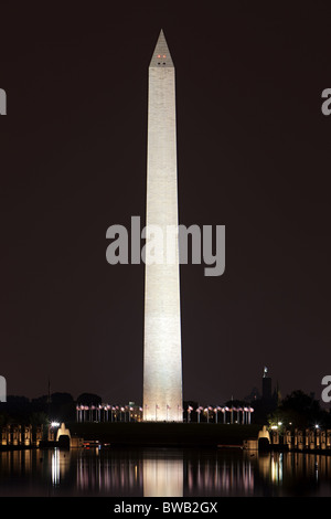Il Monumento a Washington di notte, Washington DC, Stati Uniti d'America Foto Stock