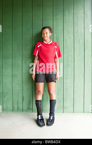 Ritratto di una ragazza di giocatore di calcio Foto Stock