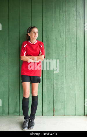 Ritratto di una ragazza di giocatore di calcio Foto Stock