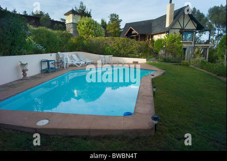 La piscina e la casa, Tunquen, Cile Foto Stock