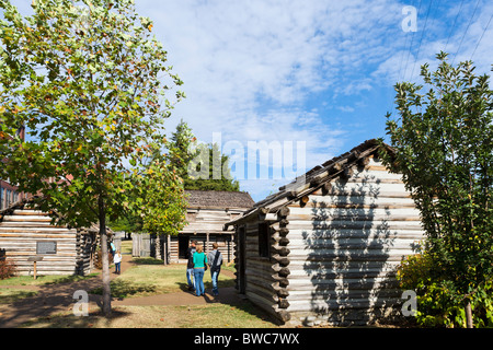 Fort Nashborough, il Riverfront Park, il quartiere, Nashville, Tennessee, Stati Uniti d'America Foto Stock