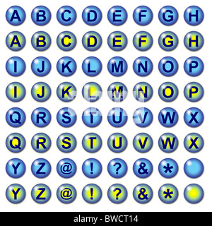 Interfaccia grafica o pulsanti Web inclusi i numeri di valuta e operazione matematica parte dei simboli di un set Foto Stock