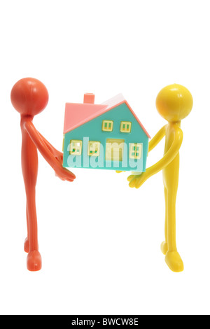 Gomma in miniatura figure con Toy House Foto Stock