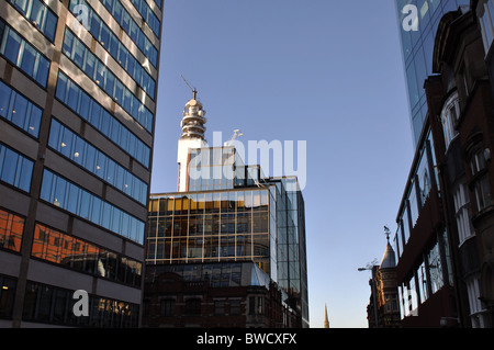 Edifici per uffici in Church Street e BT Tower, Birmingham, Regno Unito Foto Stock