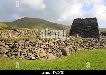 Gallarus Oratorio, la penisola di Dingle, Contea di Kerry, Irlanda Foto Stock