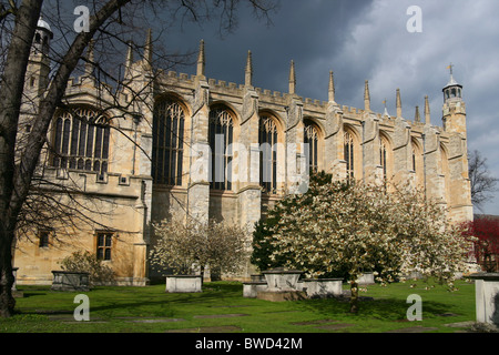 Vista di Eton College Chapel, Windsor, Inghilterra Foto Stock