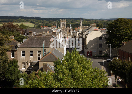 Vista sul tetto di Dorchester il capoluogo della contea di Dorset Foto Stock