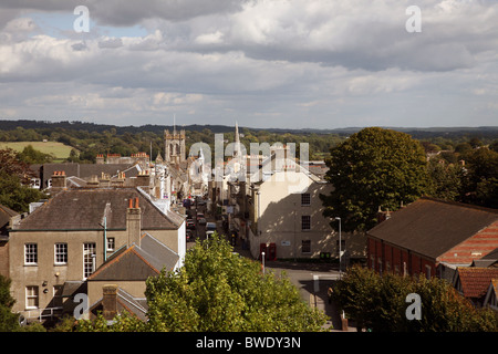 Vista sul tetto di Dorchester il capoluogo della contea di Dorset Foto Stock