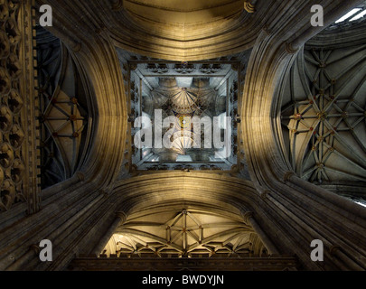 Bell Harry Tower vaulting ventola, Cattedrale di Canterbury, nel Kent Foto Stock