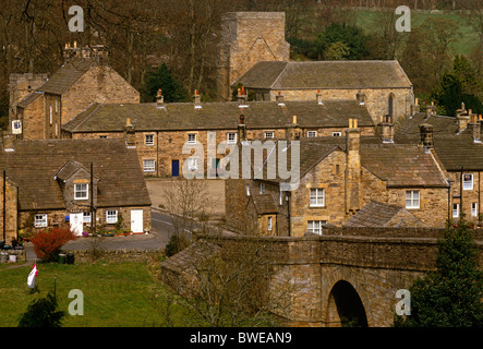 Una vista del villaggio Blanchland in autunno, Northumberland Foto Stock