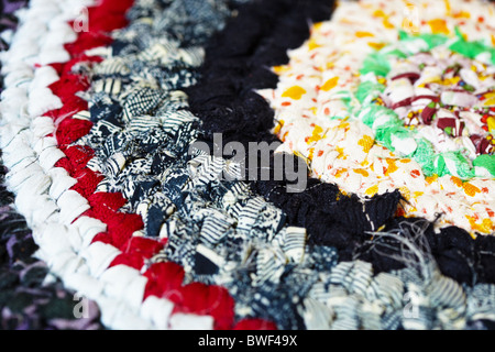 Colore Vintage rag rug handmade close up Foto Stock