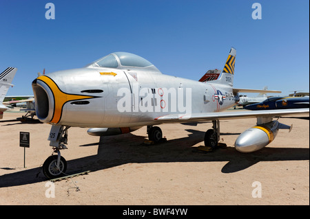 Pima Air & Space Museum Tuscon Arizona nord americano F86H Sabre jet fighter 1954-79 Foto Stock