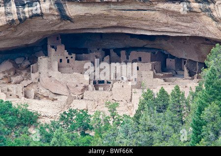 Cliff Palace, edifici storici nel Puebloans ancestrale, Mesa Verde National Park, Patrimonio Mondiale dell UNESCO Foto Stock