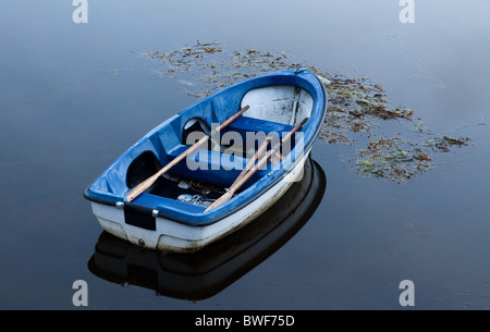 Semplice barca a riposo in acqua calma a Portmagee Contea di Kerry Foto Stock