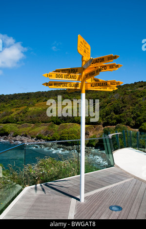 Bluff Lookout, stretto Foveaux, Bluff porta,città,Hotel, Isola del Sud, Sud la maggior parte punta, Punto, Nuova Zelanda Foto Stock