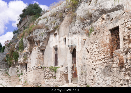 Sicilia Italia, Ispica, cava, necropoli preistorica, Foto Stock