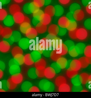 Luci rossa e verde facendo una festosa fuori fuoco sfondo bokeh di fondo Foto Stock