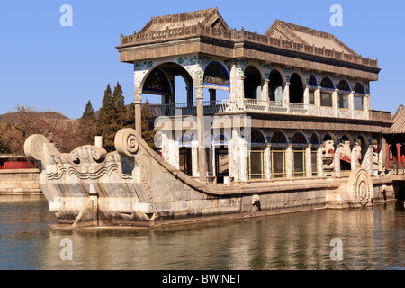 Cina Pechino la barca di marmo presso il Palazzo Estivo Foto Stock