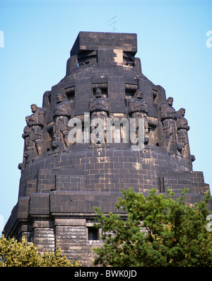 Persone monumento battaglia di Lipsia Pleisse Parthe Weisse Elster Leipzig pianura bay Germania Europa anglosassone Foto Stock