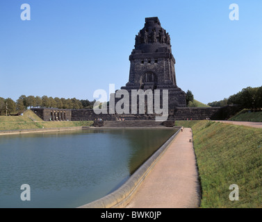 Persone monumento battaglia di Lipsia Pleisse Parthe Weisse Elster Leipzig pianura bay Germania Europa anglosassone Foto Stock