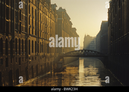 Il vecchio quartiere di magazzino, Amburgo, Germania Foto Stock