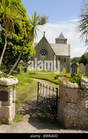 La Chiesa di San Nicola sul Tresco isola,Isole Scilly ,la Gran Bretagna Foto Stock