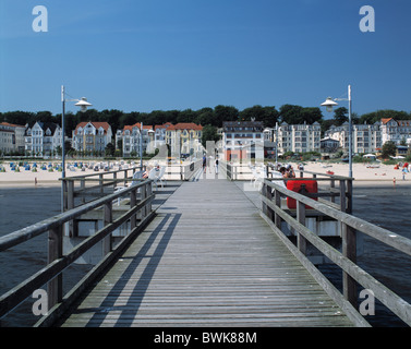 Spiaggia vacanza vacanze costa baltica lago di Ponte lungomare ville hotels company case Pensioni spiaggia spiaggia Foto Stock