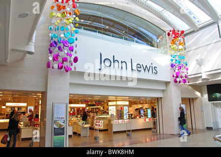 John Lewis Store ingresso, The Mall at Cribbs Causeway, Bristol, Inghilterra, Regno Unito Foto Stock